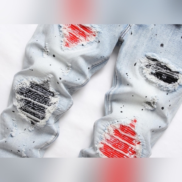 New Men's Designed Unique Street Urbanwear Jeans Multiple Sizes - Picture 4 of 4